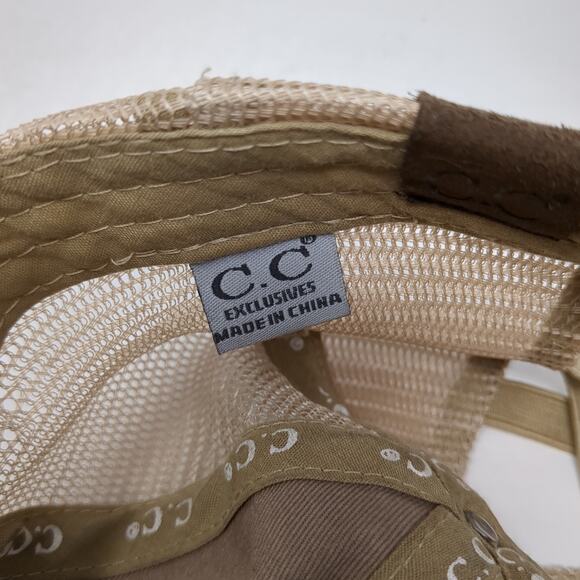 C.C Exclusives Strapback Trucker Hat Multi One Size Camouflage Ponytail - Picture 9 of 10